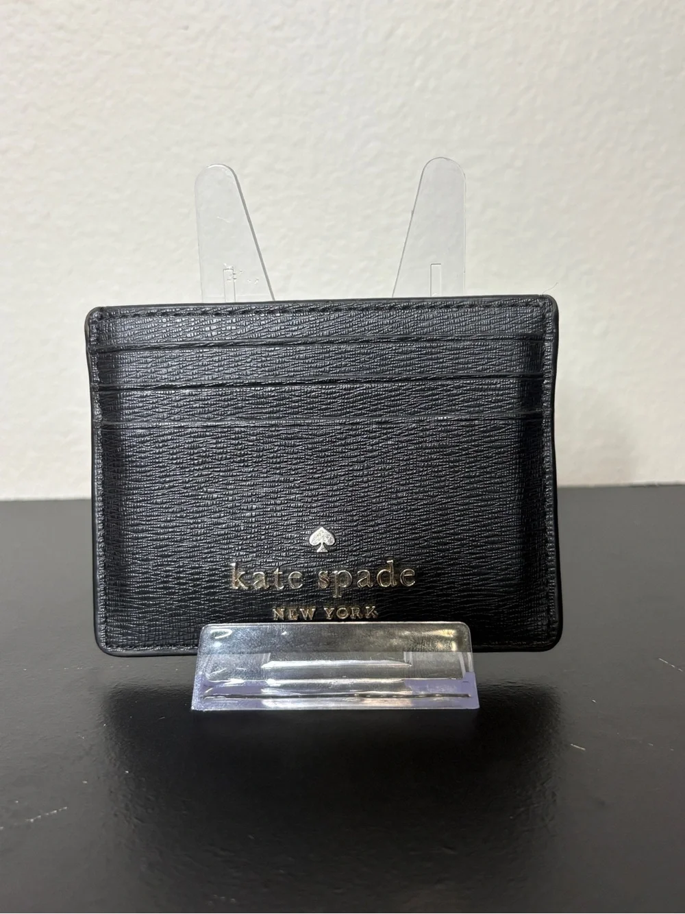 Kate Spade: Disney Black Card Holder with Minnie Mouse Accent